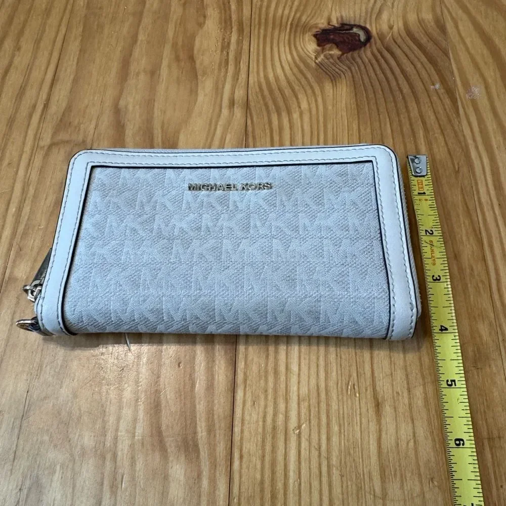 Michael Kors Adele Ivory Canvas Smartphone Wallet Clutch
